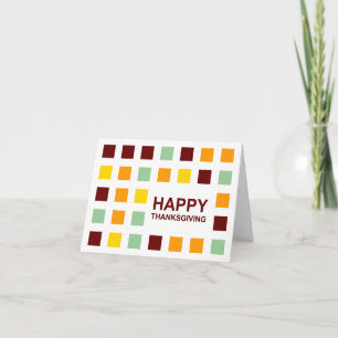 Tarjeta Festiva acción de gracias feliz (cuadrados mod)