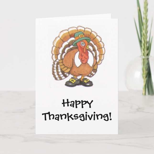Tarjeta Festiva ¡Acción de gracias feliz de Turquía! (Anverso)