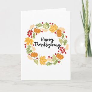 Tarjeta Festiva ACCIÓN DE GRACIAS FELIZ, guirnalda de la acción de