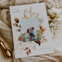 Tarjeta Festiva Acción de Gracias Floral de Caída Moderna