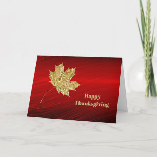 Tarjeta Festiva Acción de Gracias Gráfica Gráfica Roja en Relieve