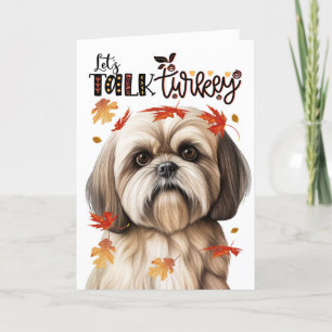 Tarjeta Festiva Acción de Gracias Lhasa Apso Hablemos de Turquía