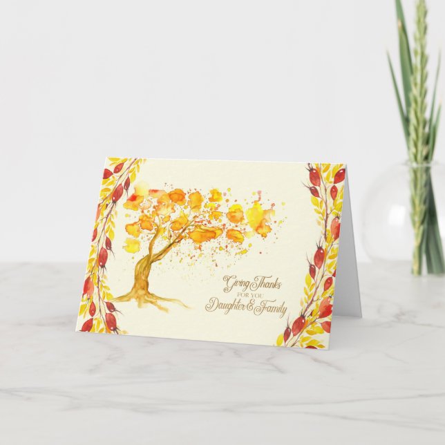 Tarjeta Festiva Acción de gracias para el árbol del otoño de la (Anverso)