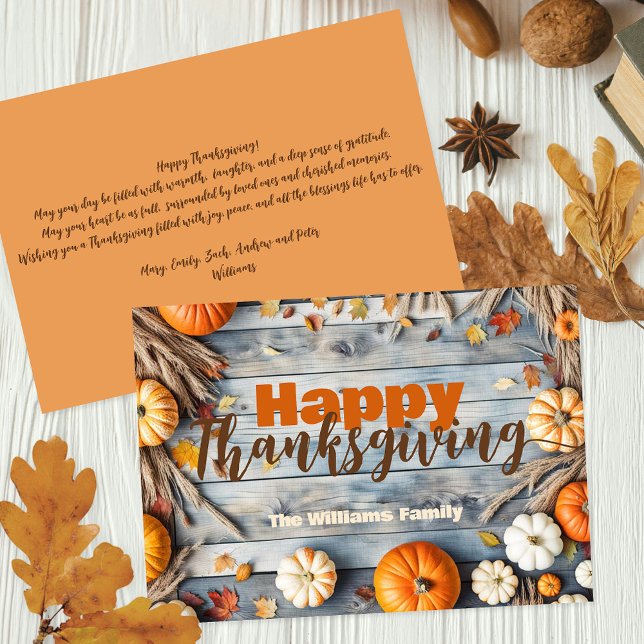 Tarjeta Festiva Acción de Gracias Rustic Autumn Vibes (Subido por el creador)
