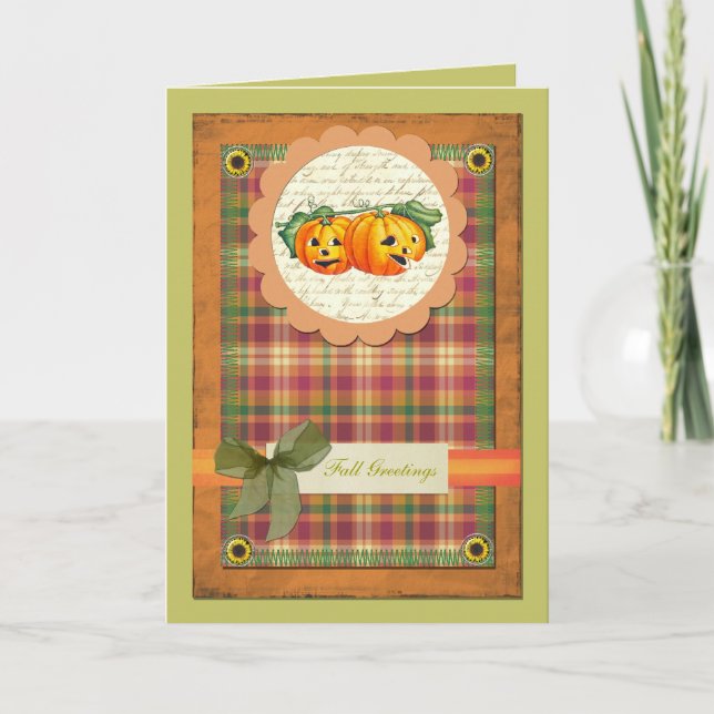 Tarjeta Festiva Acción de Gracias, Saludo de Otoño (Anverso)