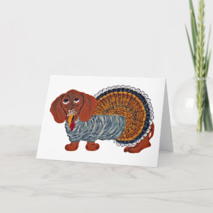 Tarjeta Festiva Acción de gracias Turquía del Dachshund