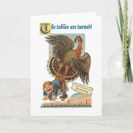 Tarjeta Festiva Acción de Gracias Turquía toma niño, divertido, vi