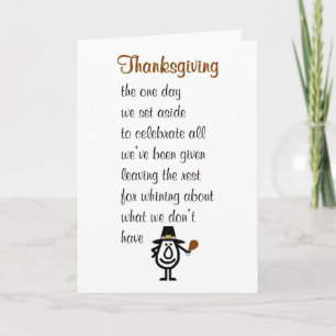 Tarjeta Festiva Acción de Gracias - un poema divertido de Acción d