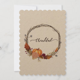 Tarjeta Festiva Acción de Gracias Wreath