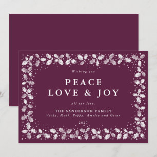 Tarjeta Festiva Acebo Winterberry + Bordes de Bayas Flat No Foto