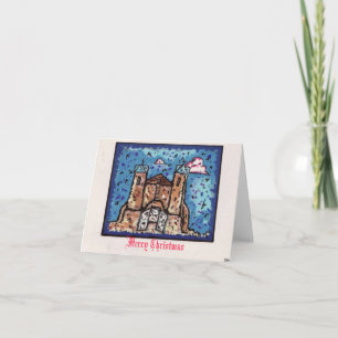 Tarjeta Festiva Aceitoso azul de Santuario de Chimayo