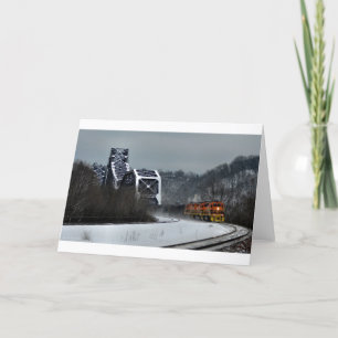 Tarjeta Festiva Acero en la nieve