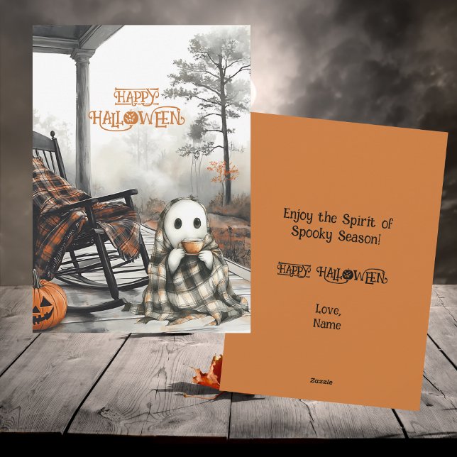 Tarjeta Festiva Acogedor porche de otoño rústico blanco feliz Hall (Subido por el creador)