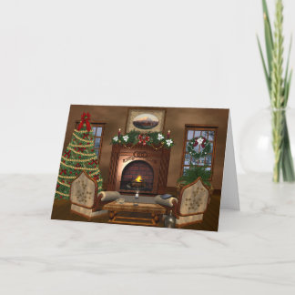 Tarjeta Festiva Acogedora festividad de Navidades rurales