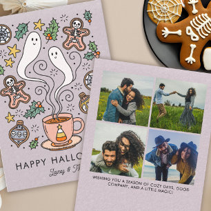 Tarjeta Festiva Acogedores Navidades de Halloween 4 Foto