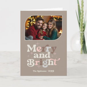 Tarjeta Festiva Acogedores neutrales, fotos de Navidades retro bri