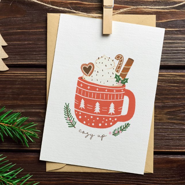 Tarjeta Festiva Acoger a los Navidades de la taza de cacao calient (Subido por el creador)