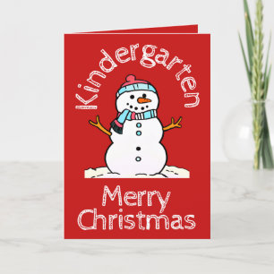 Tarjeta Festiva Actividad de los Navidades de Snowman Kindergarten