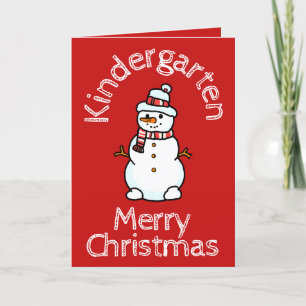 Tarjeta Festiva Actividad de los Navidades de Snowman Kindergarten