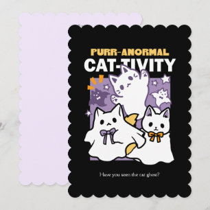 Tarjeta Festiva Actividad paranormal felina - Diseño de gato de Ha