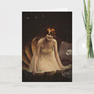 Tarjeta Festiva Actriz de Ziegfeld en un Seashell