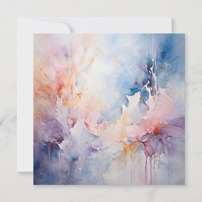 Tarjeta Festiva acuarela abstracta (Anverso)