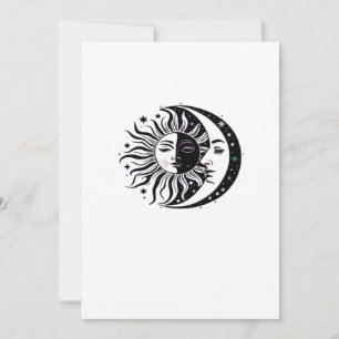 Tarjeta Festiva Acuarela caprichosamente gótica Sol Luna Clásica M