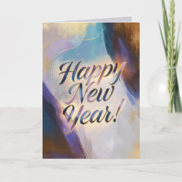 Tarjeta Festiva Acuarela Contrastes de Año Nuevo