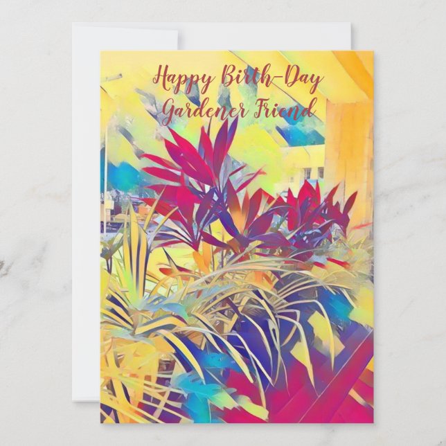 Tarjeta Festiva Acuarela de Amigo del Jardinero Botánico de Nacimi (Anverso)