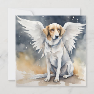 Tarjeta Festiva acuarela de Angel Dog