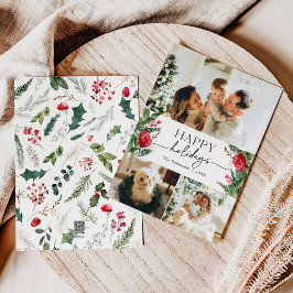 Tarjeta Festiva Acuarela de escritura moderna Botánica 3 Foto