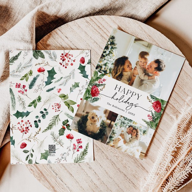 Tarjeta Festiva Acuarela de escritura moderna Botánica 3 Foto (Subido por el creador)