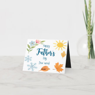 Tarjeta Festiva Acuarela de Foto Personalizada Cuatro Estaciones D