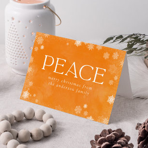 Tarjeta Festiva Acuarela de Naranja de la paz congelada no fotogra