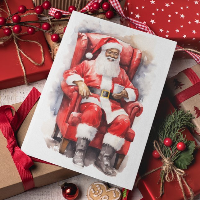 Tarjeta Festiva Acuarela de Santa África (Subido por el creador)