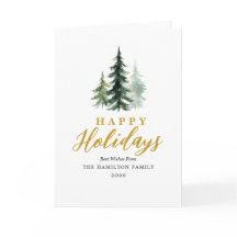Acuarela Felices Fiestas Navideñas Árbol Familiar