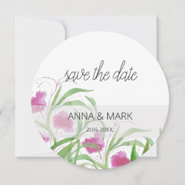 Tarjeta Festiva Acuarela floral rosa pintada a mano