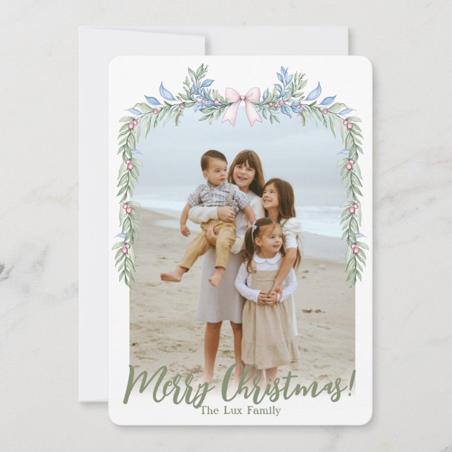 Tarjeta Festiva Acuarela Garland Pastel Floral Grandmillenienial (Anverso)