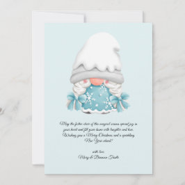 Tarjeta Festiva Acuarela Gnomos Navideños Vintage de Invierno