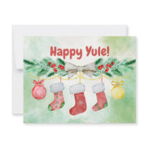 Acuarela Happy Yule Stockings