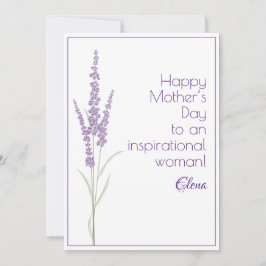 Tarjeta Festiva Acuarela lavanda día de la madre