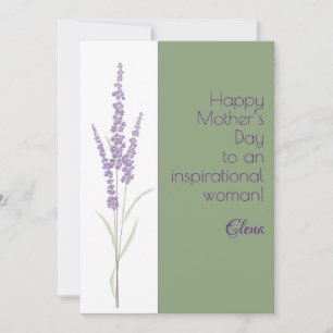 Tarjeta Festiva Acuarela lila morado día deseo madre