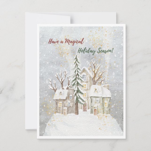 Tarjeta Festiva Acuarela mágica linda (Anverso)