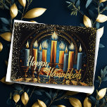 Tarjeta Festiva Acuarela Menorah Happy Hanukkah<br><div class="desc">Artículos con temática navideña diseñados por Umua. Impreso y enviado por Zazzle o sus afiliados.</div>