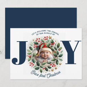 Tarjeta Festiva Acuarela Mistletoe wreath Bundle de JOY