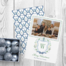 Acuarela Monograma Chinoiserie Jar Escudo Foto