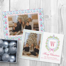 Acuarela Monograma Chinoiserie Jar Escudo Foto