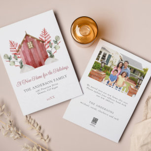 Tarjeta Festiva Acuarela Nuevo hogar para días festivos NAVIDADE