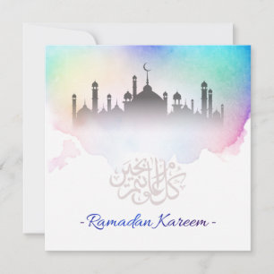 Tarjeta Festiva acuarela Ramadan Kareem