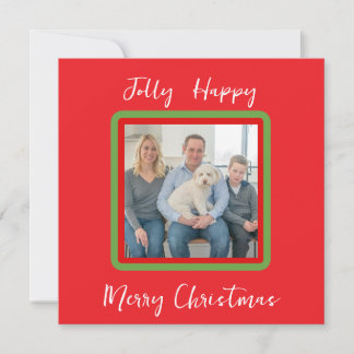 Tarjeta Festiva Acuarela Snowy Winter Trees Jolly PHOTO CARTA